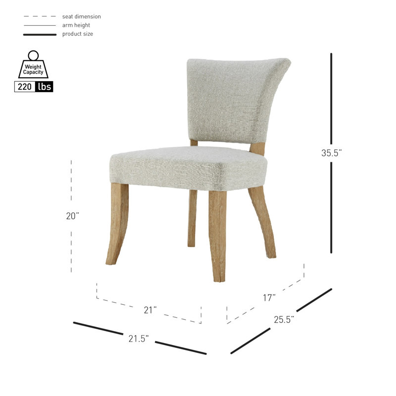 Yokota 55.88Cm Wide Side Chair, Rice, Natural