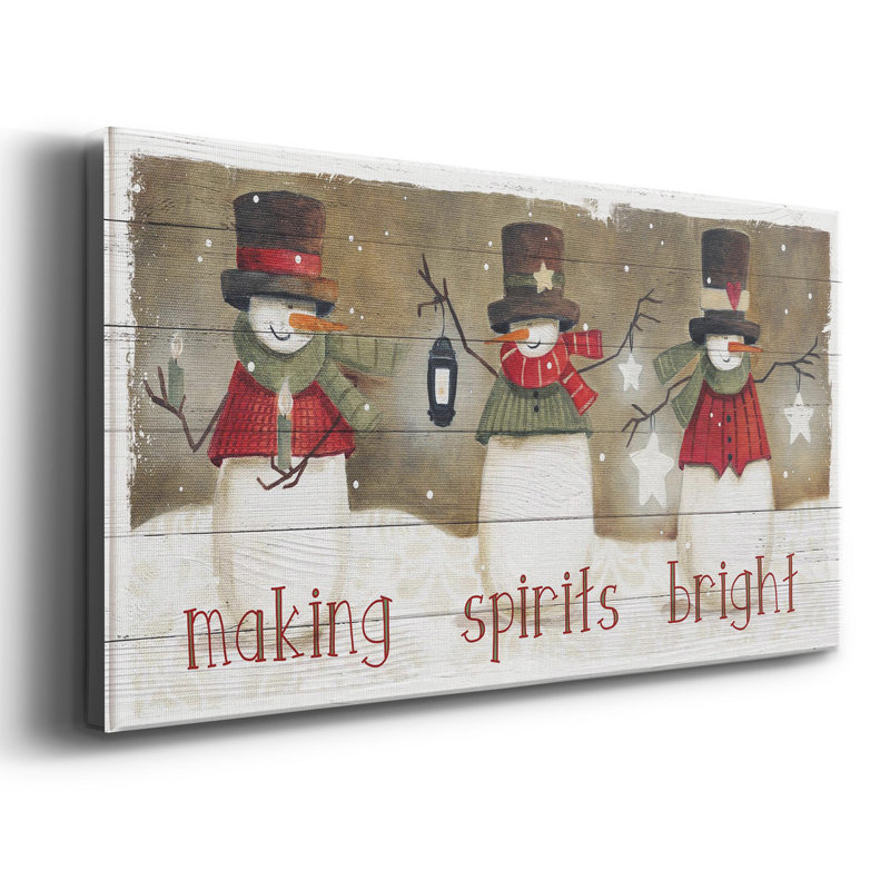 «Made Spirits Bright», toile tendue avec châssis de qualité supérieure - prête à être accrochée, H 40 po x l 20 po x P 1,5 po