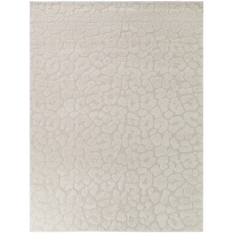 Franquelo Cream Global Animal Print Area Rug, 5'3" x 7'