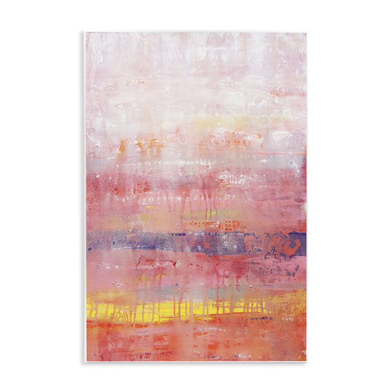 Art mural moderne sur toile rose, par Hilary Winfield, H 15 po x l 10 po