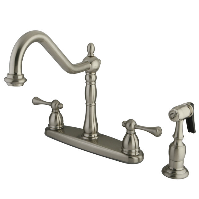 Elizabeth Double Handle Kitchen Faucet, Satin Nickel