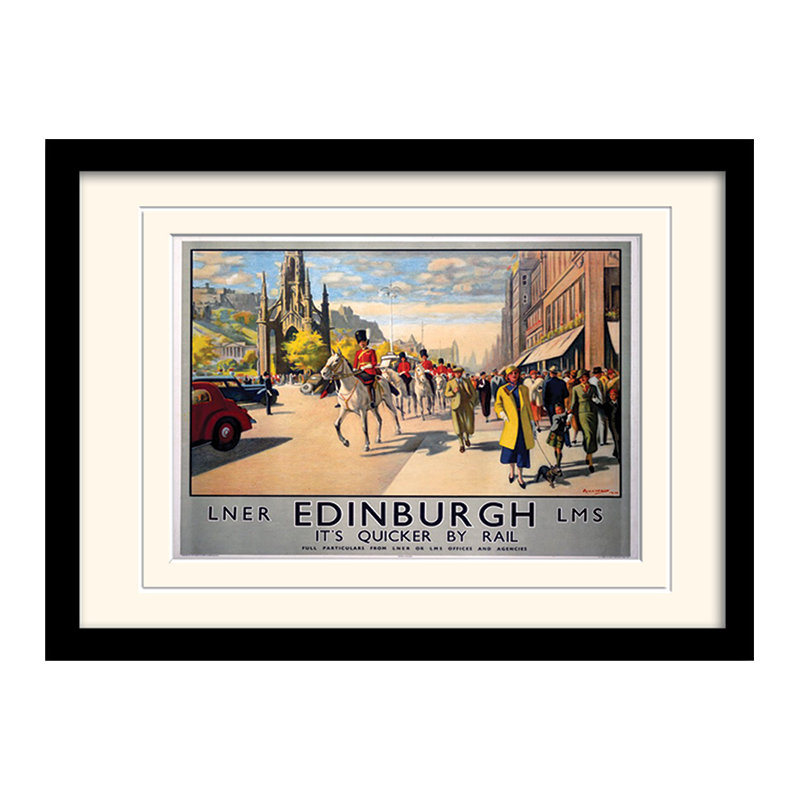 Edinburgh 1 - No Frame Rectangle Print, Yellow, Black Frame, 30cm H x 40cm W