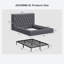 Structure de lit tapissier grand avec tête de lit 5,9 po, lit plateforme entièrement rembourré, coins arrondis doux et silencieux pour la chambre principale / chambre d'amis, assemblage facile en 15 minutes, gris-1229927151-1229927137
