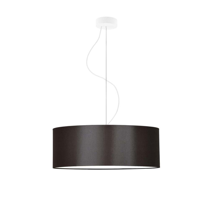 Aubryelle 3 - Light Drum Pendant, White, Brown, 120cm H x 50cm W x 50cm D