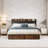Brown And Gray California King Size Bed, 4 Drawers, Charging Headboard, Stable And Quiet, Spring-free, Easy To Install.