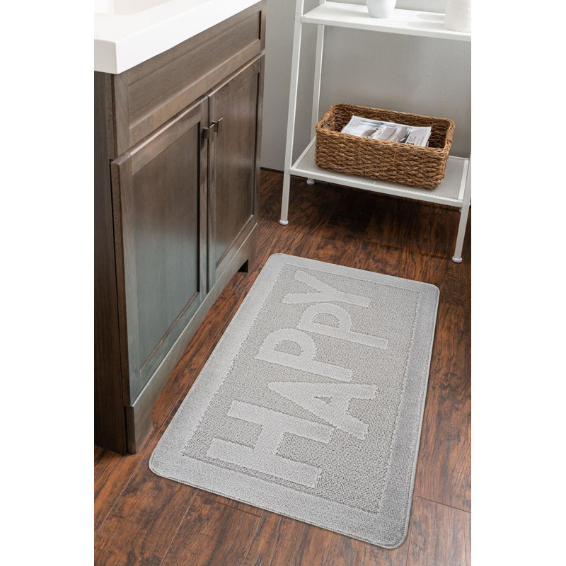 Tapis de bain antidérapant, gris, 23,6 po x 39,4 po | 100% polypropylène, épaisseur totale de 10 mm, 1 300 g / m² | Lavable à la machine à 30 ° F, passer l'aspirateur | Parfait pour la sécurité et le confort de la salle de bain, conception durable