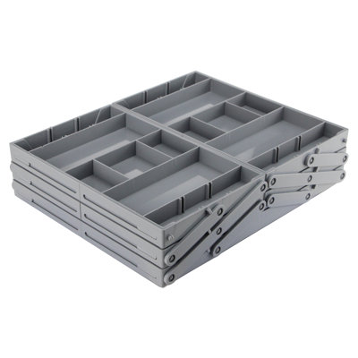 Boîte de rangement pliable pour bijoux multi-compartiments à 2/3 niveaux avec diviseurs réglables