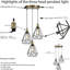 3 - Light Black Kitchen Island Pendant