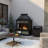 Vent-free 5,000 Btu Rectangular Gas Fireplace With Grey Heat Transfer & Black High-temp Powder Coating ,included Black Pvc Rain Cover