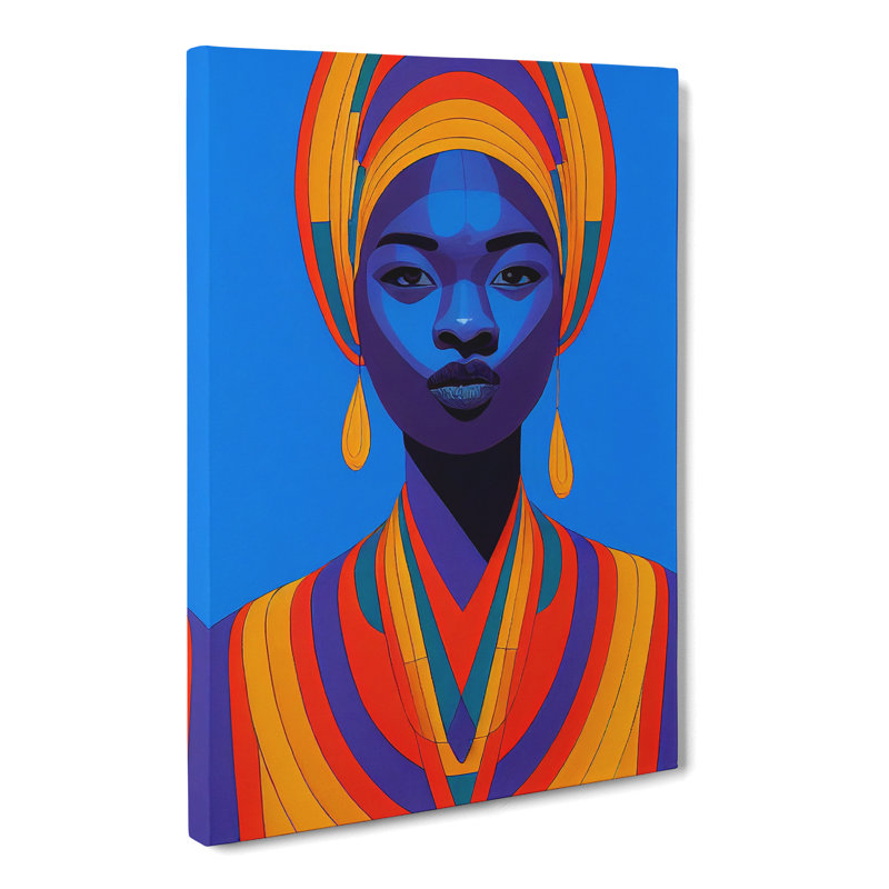 African Woman Geometric Vol.1 - Wrapped Canvas, 60cm H x 40cm W x 3cm D