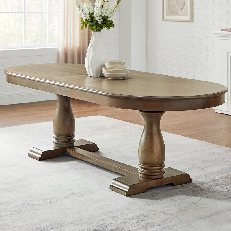 Extendable Oval Wooden Dining Table, Oak