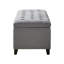 Banc gris avec fermeture en douceur et compartiment intérieur pour le rangement des idées de décoration intérieure
