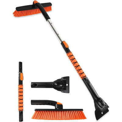 41" Ice Scrapers For Car Windshieldand Extendable Snow Brush With Foam Grip And 360° Pivoting Brush Head For Christmas Car Auto Truck SUV