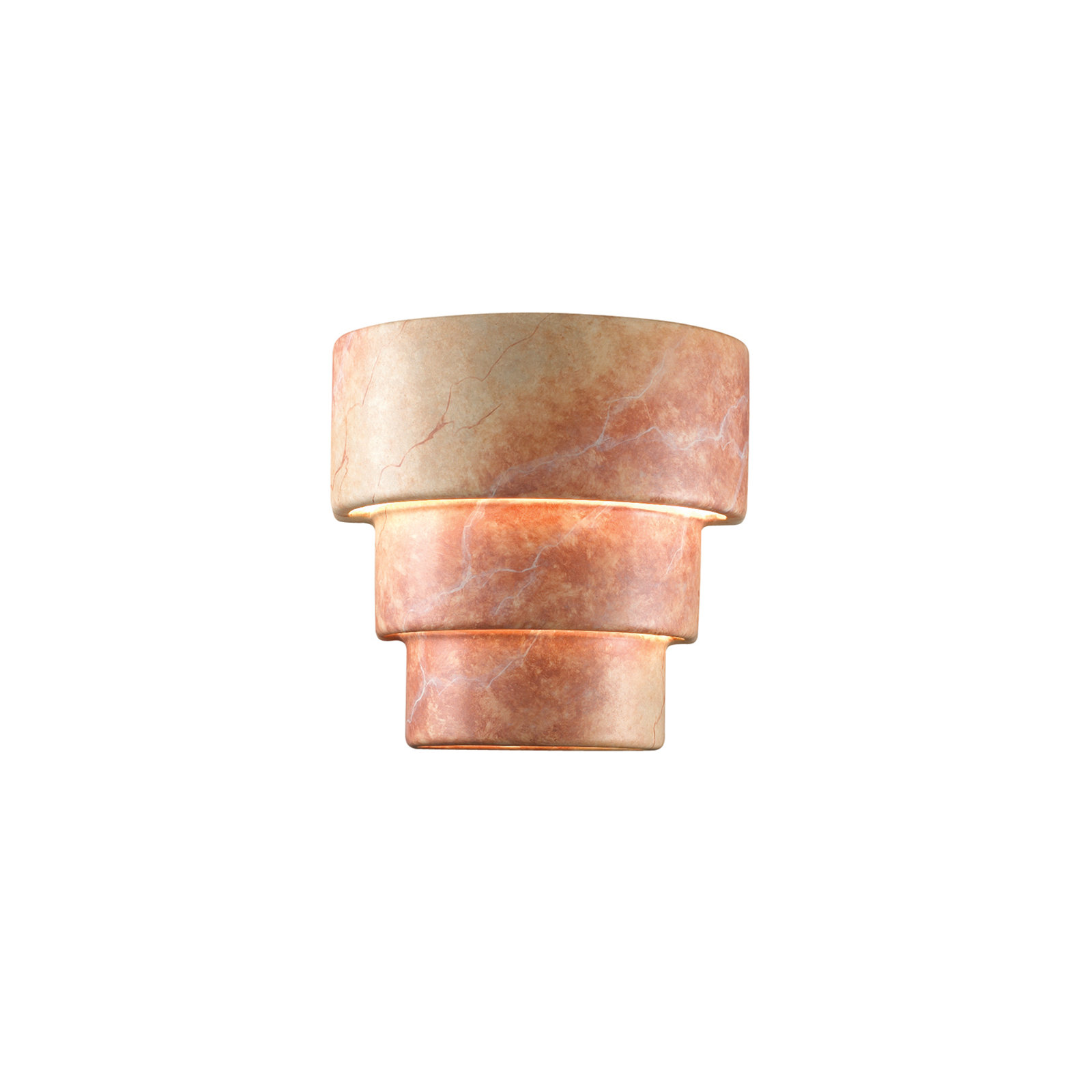 Alvera Ceramic Dimmable Flush Mounted Sconce, 10.25" H x 10.75" W x 6.25" D, LED (Integrated), Rose Pink