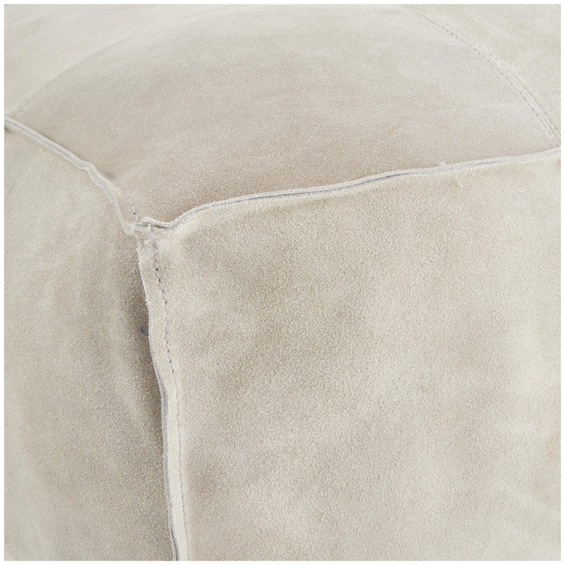 Repose-pieds Shara, Cuir véritable gris