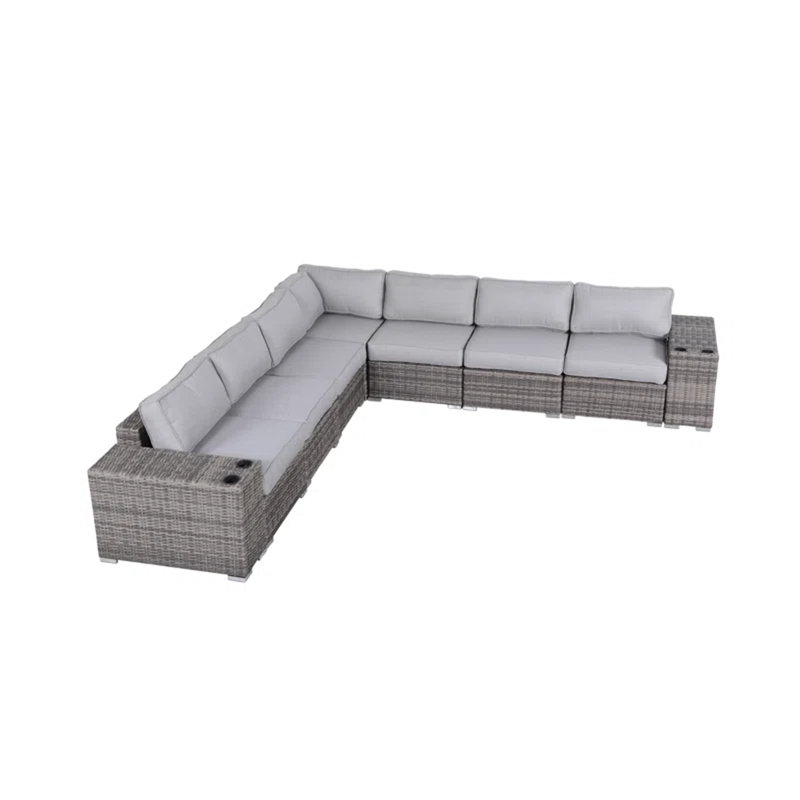 Ensemble de canapé modulaire 9 pièces avec coussins 9 pièces - entièrement assemblé