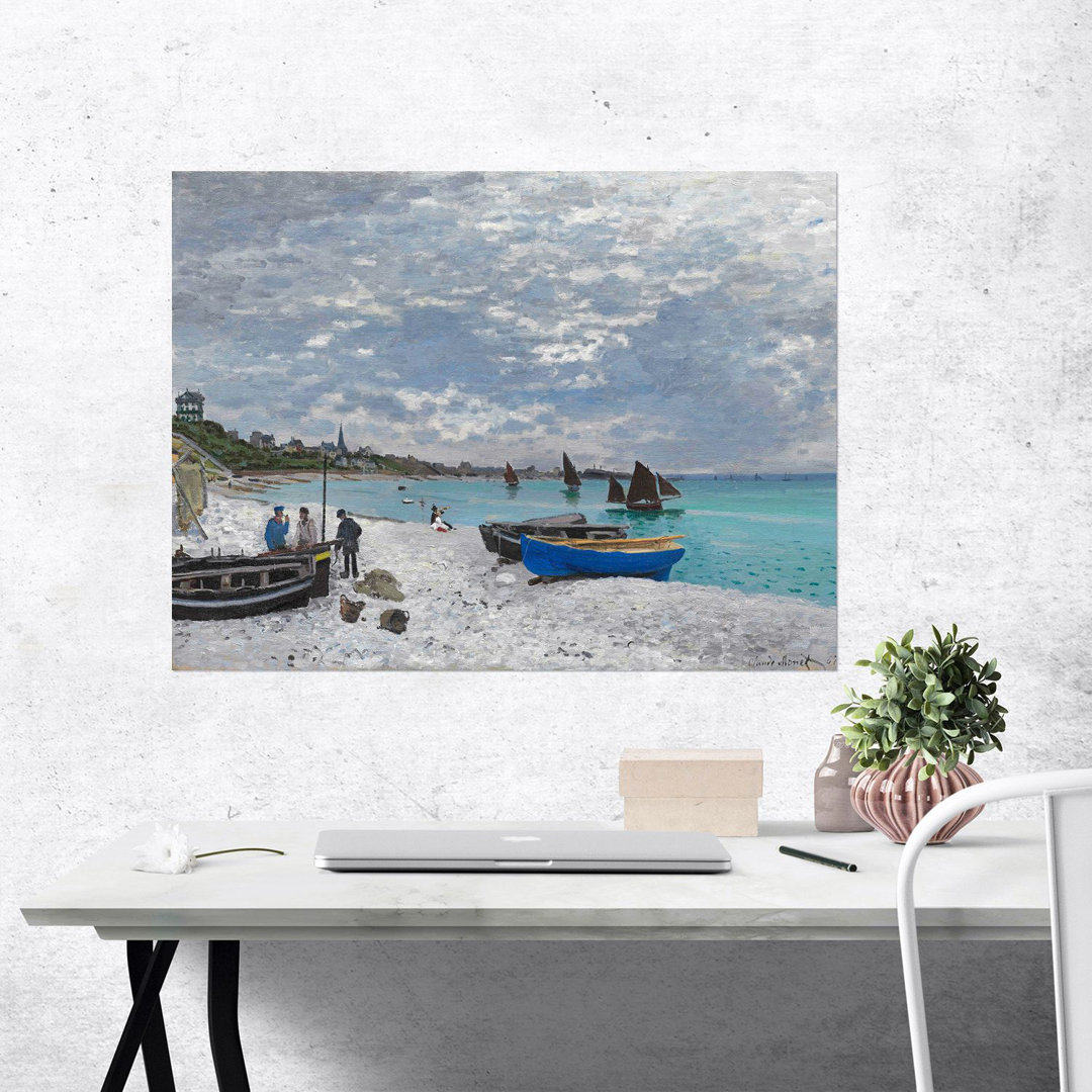 Poster The Beach at Sainte-Adresse von Claude Monet