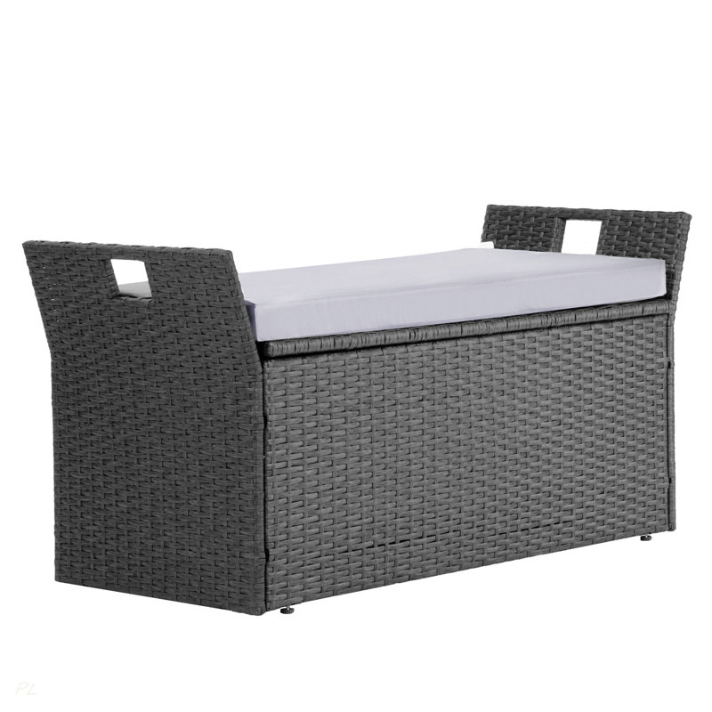 Banc de rangement extérieur PE Rotin 40Gal Deck Box