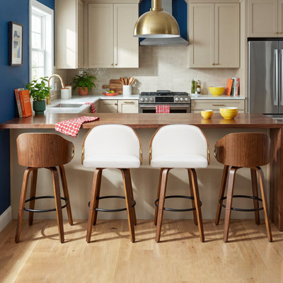 Ensemble de tabourets de bar pivotants en cuir Ketner