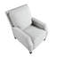 Chaise transitionnelle en chenille grise, rembourrage en mousse, garniture cloutée, assise inclinable confortable de 21,5 po, salon