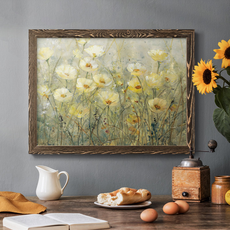 " Summer In Bloom I ", 28" H x 42" W x 1.5" D, Walnut