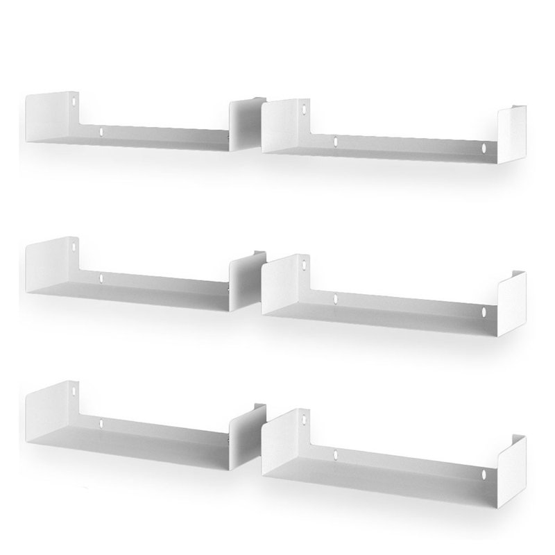 Tablette flottante en métal River Ridge, Blanc
