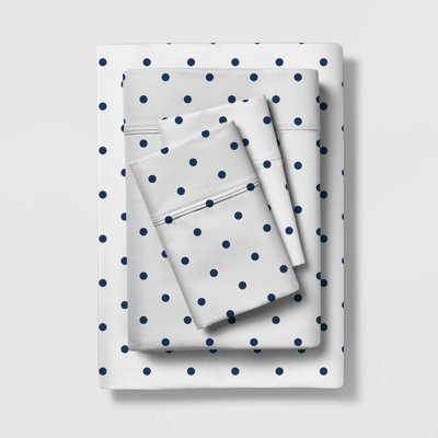 Ensemble de draps légers en mélange de coton brossé infroissable