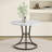 A Modern Minimalist Circular Dining Table, 33.3 - Inch Diameter, White Marble Textured Pattern Desktop, Uniquely Shaped Legs, Elegant & Practical For Dining Spaces