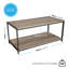 Addallee Coffee Table Rustic Wooden Grey Grain Finish Living Room Storage Shelf 2 Tier