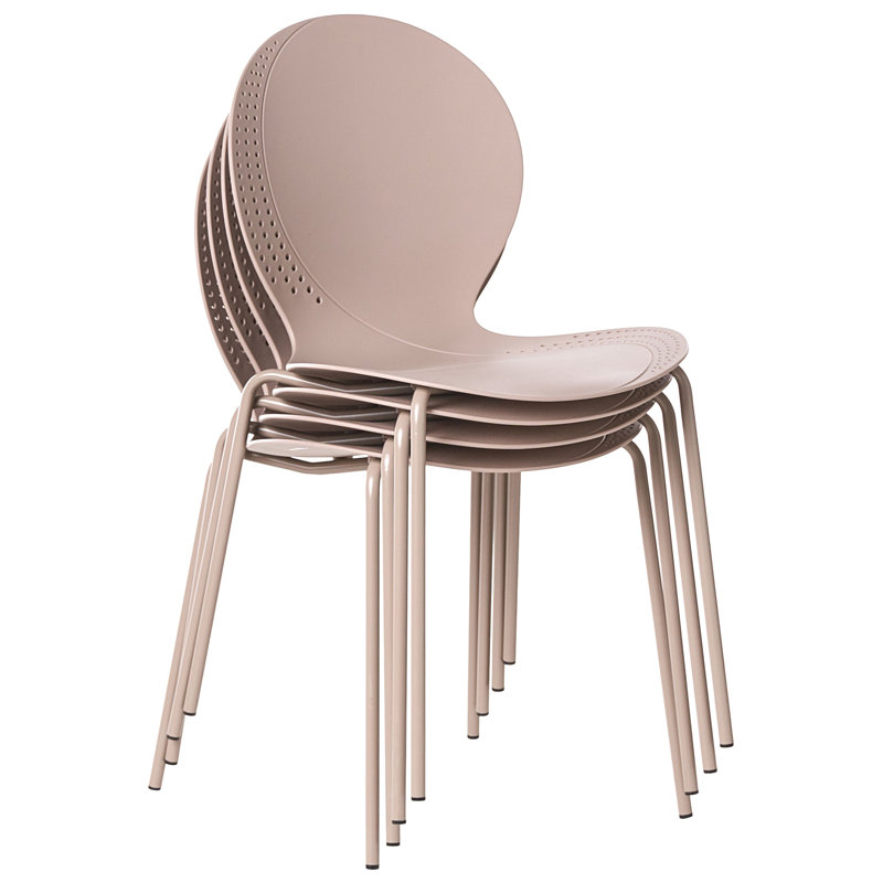 Stackable Outdoor Patio Dining Side Chair, Beige