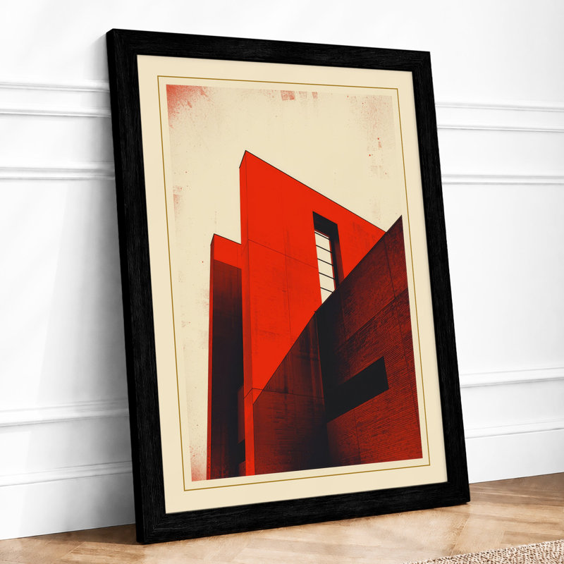 Angular Structures Industrial - Framed Print, A2 - 59.4 x 42.0 cm, Black