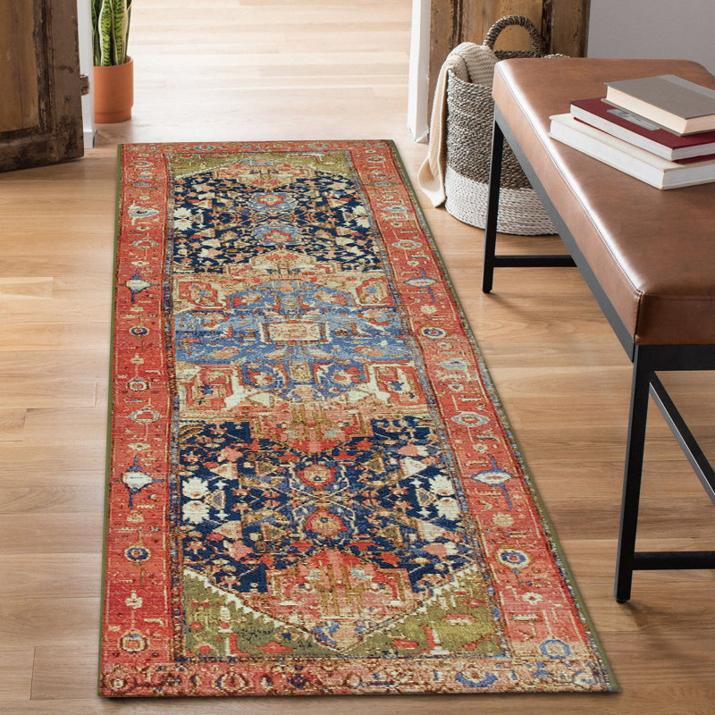 Tapis d'intérieur / extérieur à tissage mécanique Matthies, Tapis de couloir : 1 pi 11 po x 7 pi 6 po