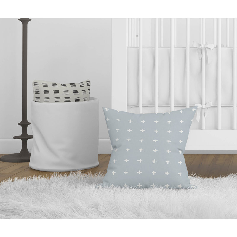 Coussin décoratif bleu ardoise Criss, H 18 po x l 18 po