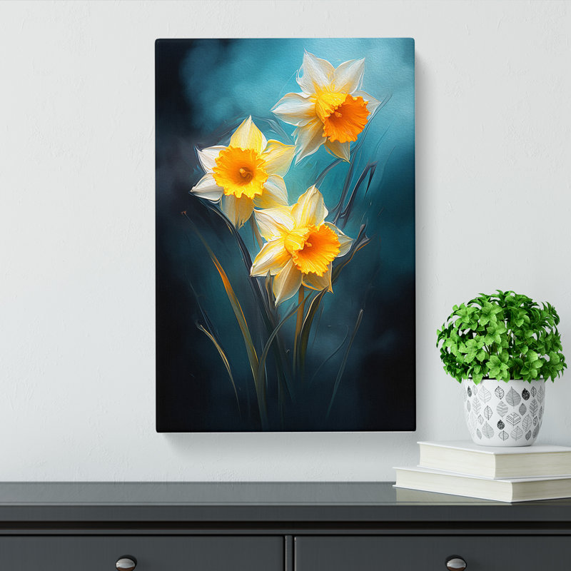 Daffodil Flower Romanticism Art - No Frame Print, 50cm H x 35cm W x 3cm D