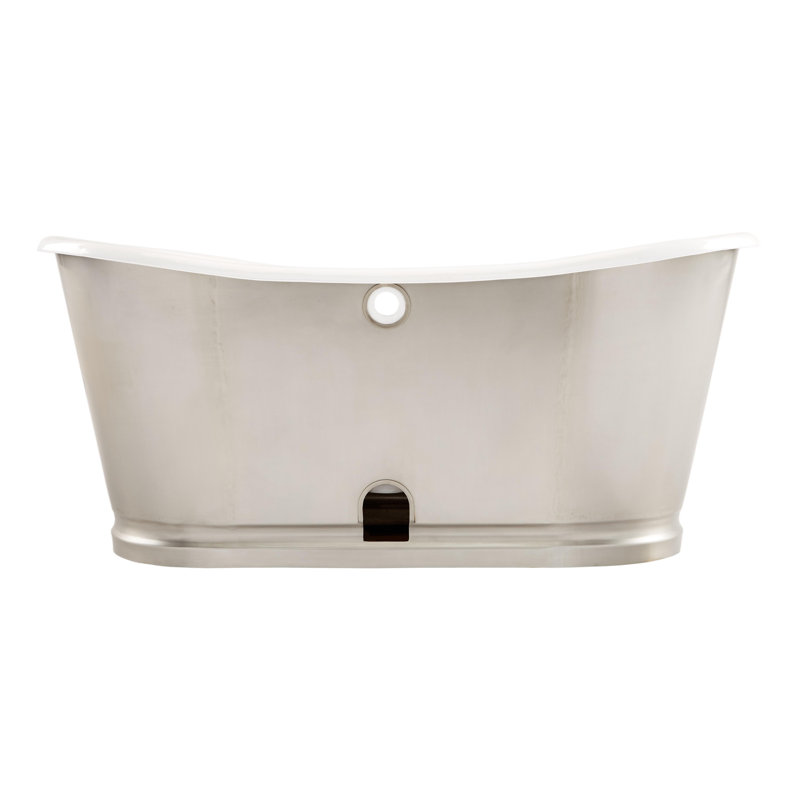 Dorset Bateau 66" Cast Iron Soaking Freestanding Tub with Pre-Drilled Overflow Hole