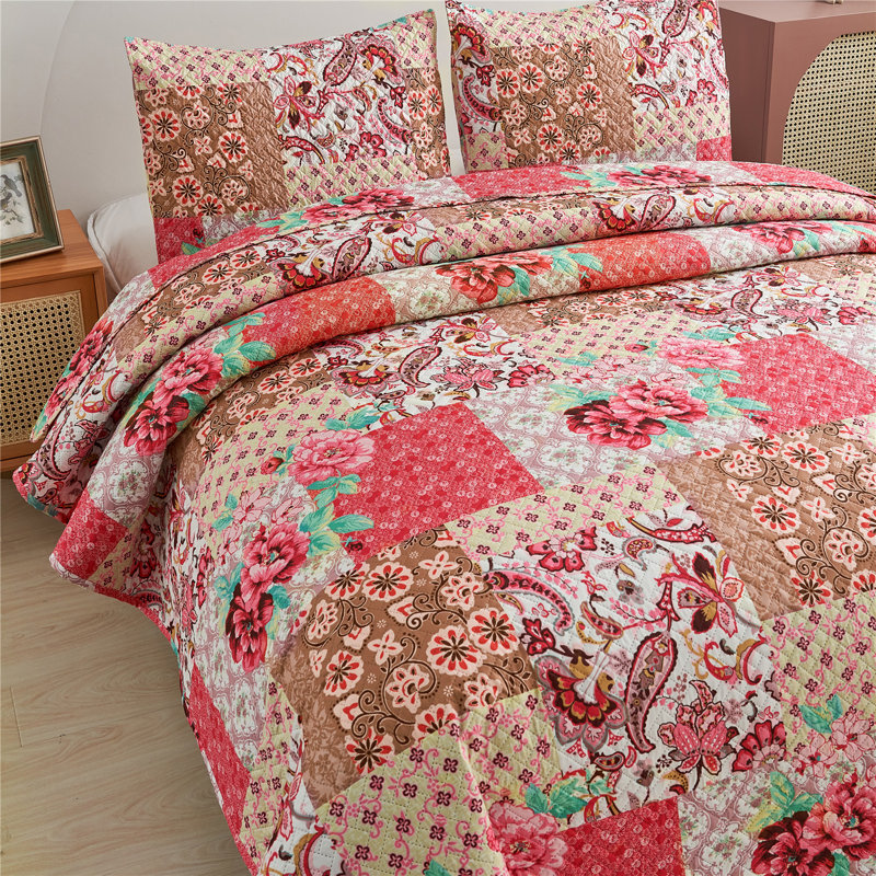 Ensemble de courtepointe en microfibre 3 pièces, couvre-lit léger toutes saisons, grand / très grand