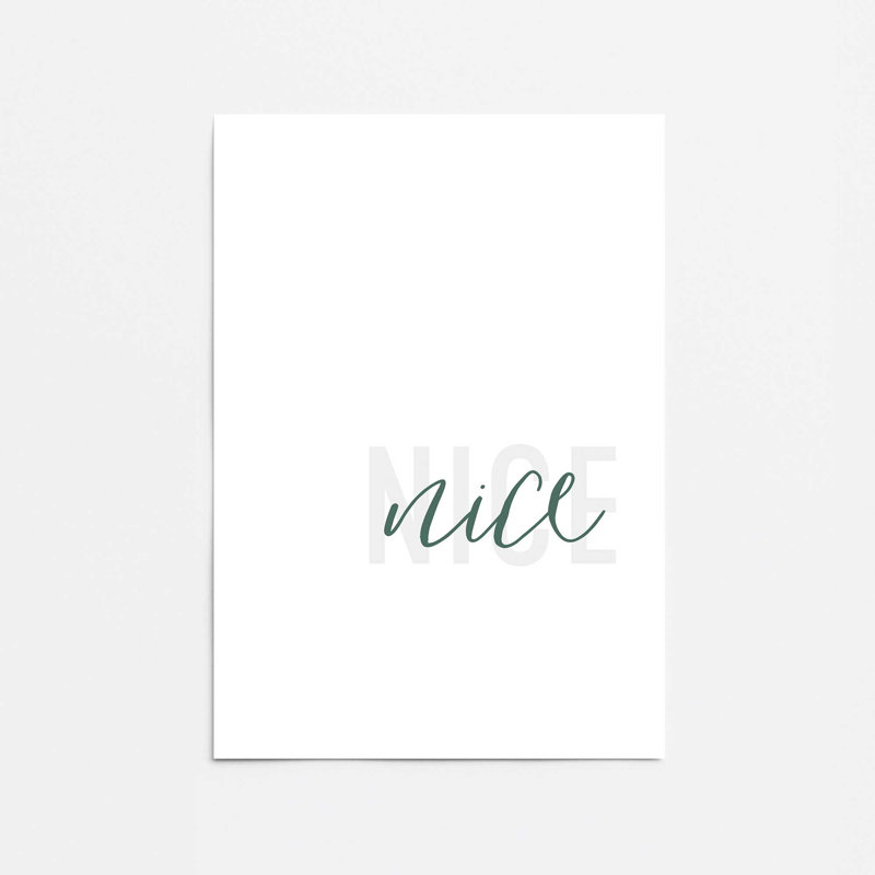 «Nice Holiday», reproduction d'art typographique, Papier, H 20 po x l 16 po x P 0,1 po