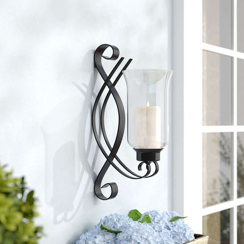 Applique murale en métal noir Swirl
