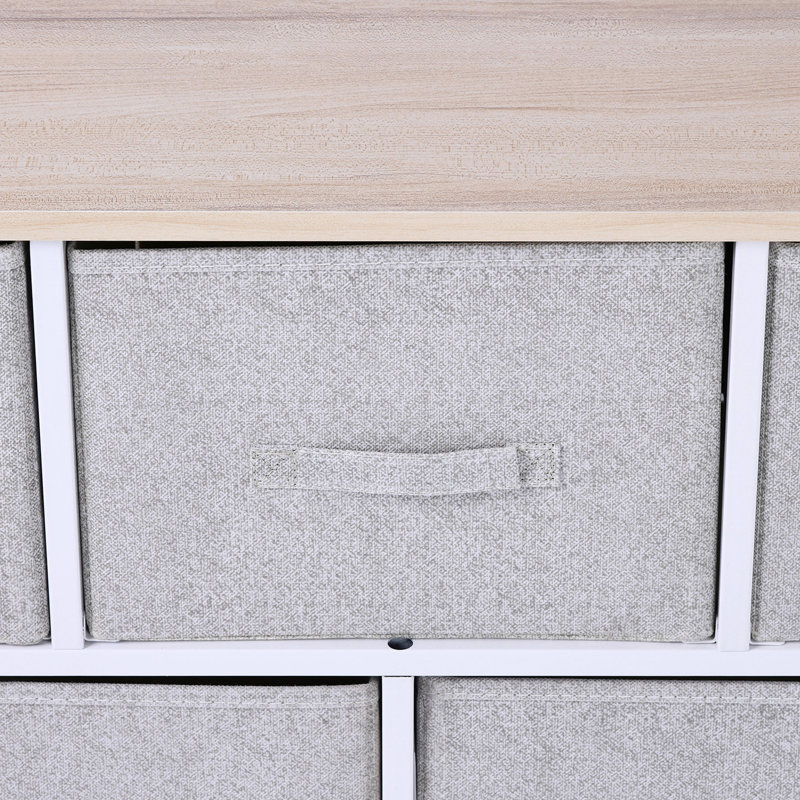 Commode de rangement horizontale - Gris idéale pour ranger l'équipement d'entraînement et les articles de chambre à coucher à 5 tiroirs