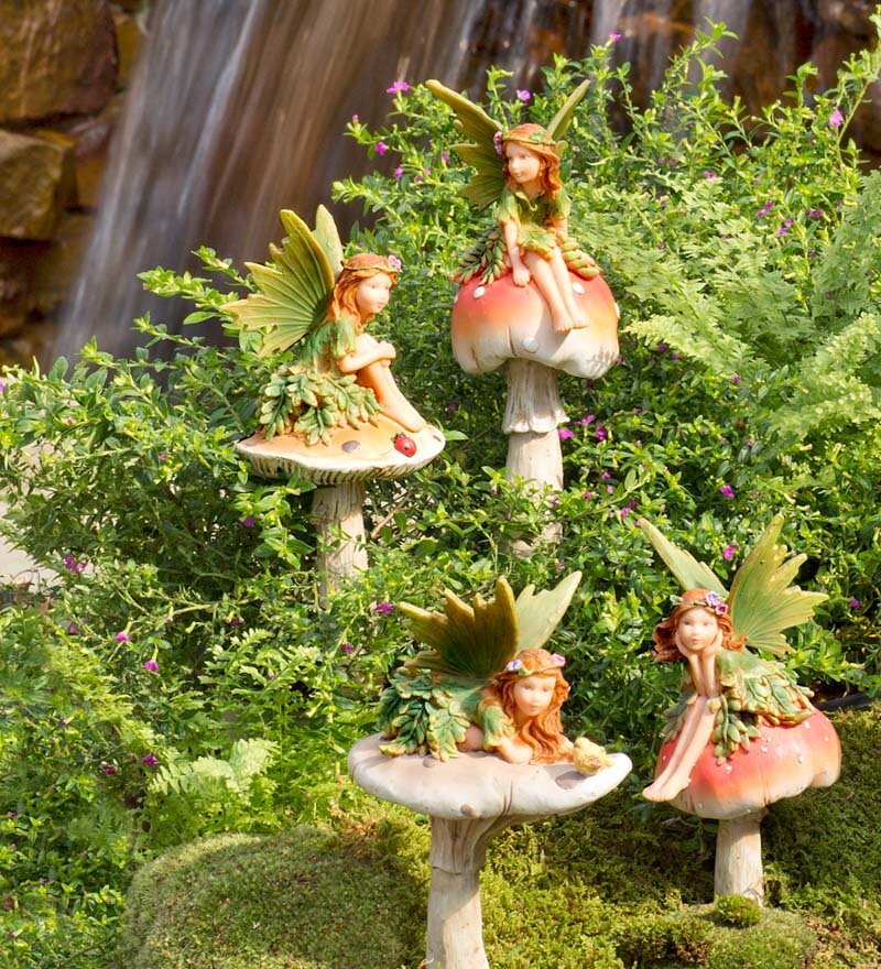 Fairy Garden Dish Towels, Fairies and Mushrooms, Fairy Garden