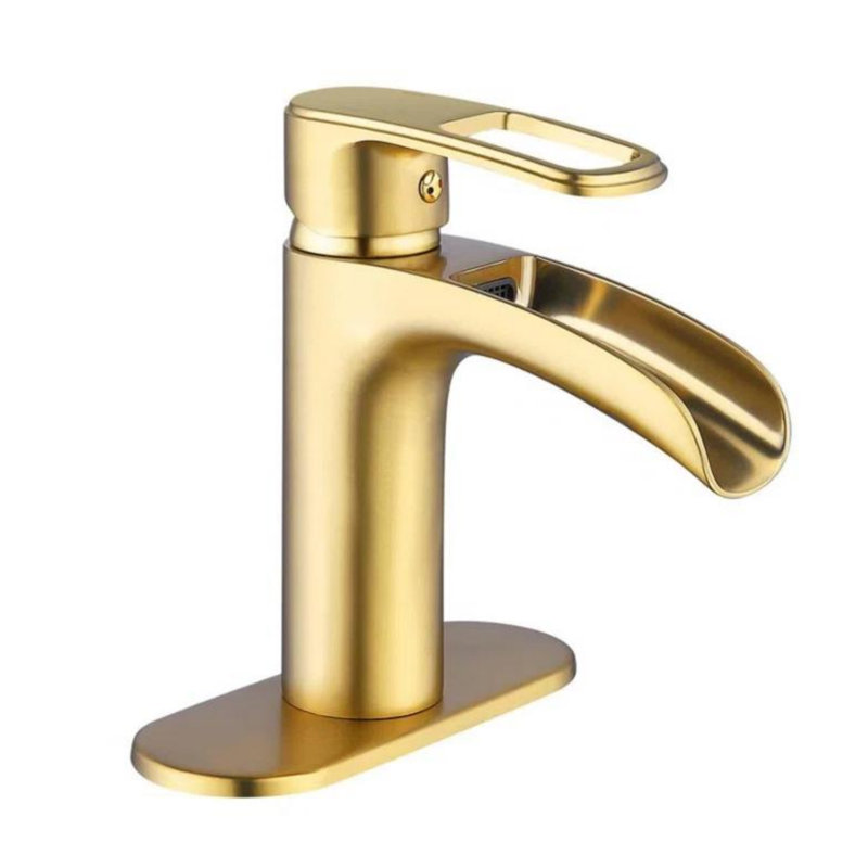 Single-Hole Single-handle Bathroom Faucet, Gold