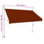 Dakota Fields 250cm W x 120cm D Polyester Orange/Brown Cover Retractable Patio Awning