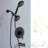 Matte Black Wall Mounted Shower System With Dual . 7 Spray Modes Head & Hand Shower. All Metal. 1.8 Gpm Flow Rate. 59" Hose. 1/2" Connection. Tub Spout Included . High Faucet. Metal Structure.-118625424