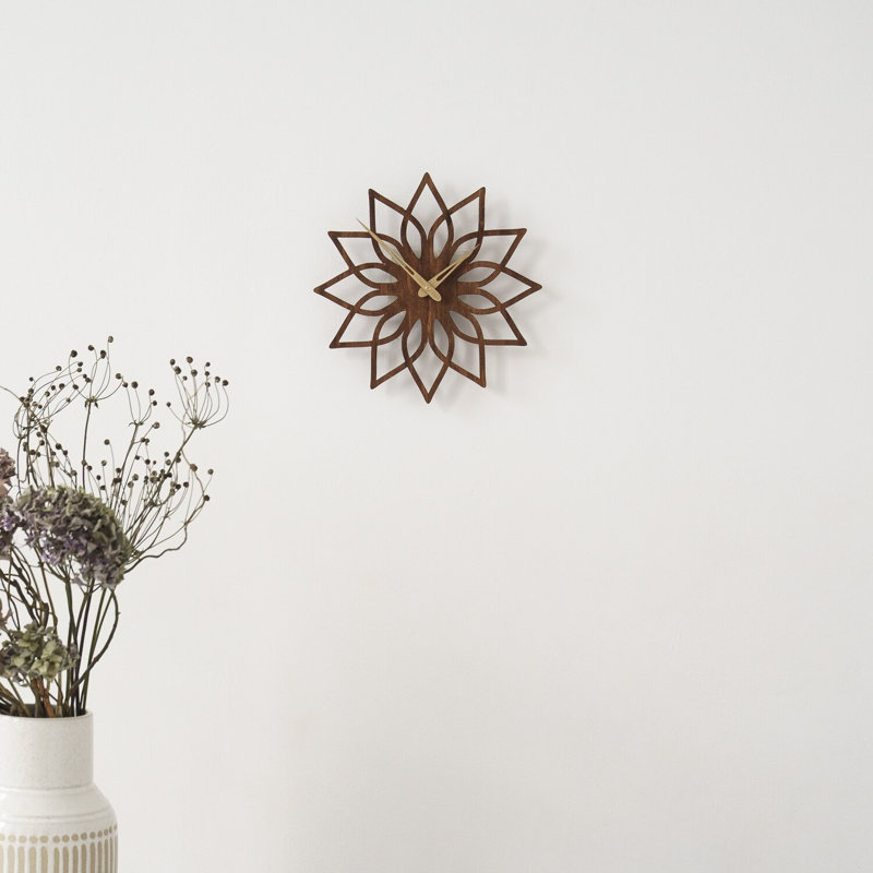 Horloge murale Mandala, horloge murale en bois fait à la main, horloge murale unique