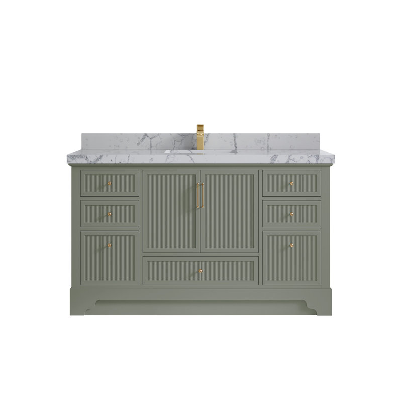 Alys 60'' Single Bathroom Vanity with Top, Venatino