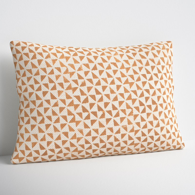 Zetta Geometric Cotton Reversible Throw Pillow, Pillow Cover Only - No Insert, Beige/Denim