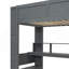 Lit mezzanine simple en bois avec bureau, tablettes multiples, DEL et station de charge-118019161