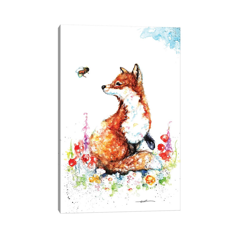 Summer Fox by BebesArts - Painting on Canvas, 101.6 cm H x 66.04 cm W x 3.175 cm D, Wrapped Canvas