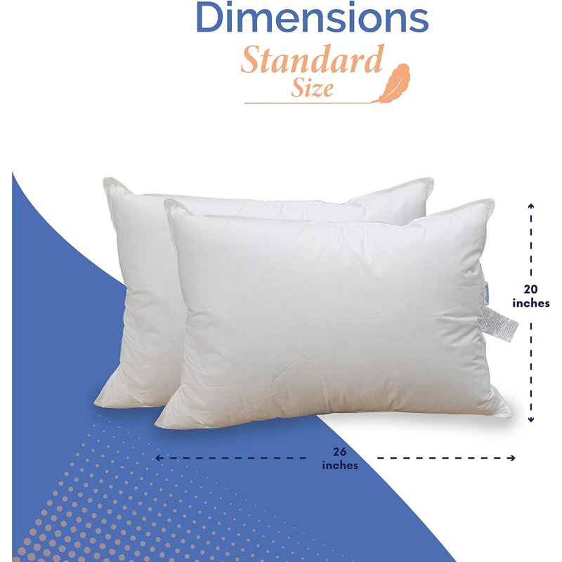 Feather and Down Pillow, 26" H x 20" W