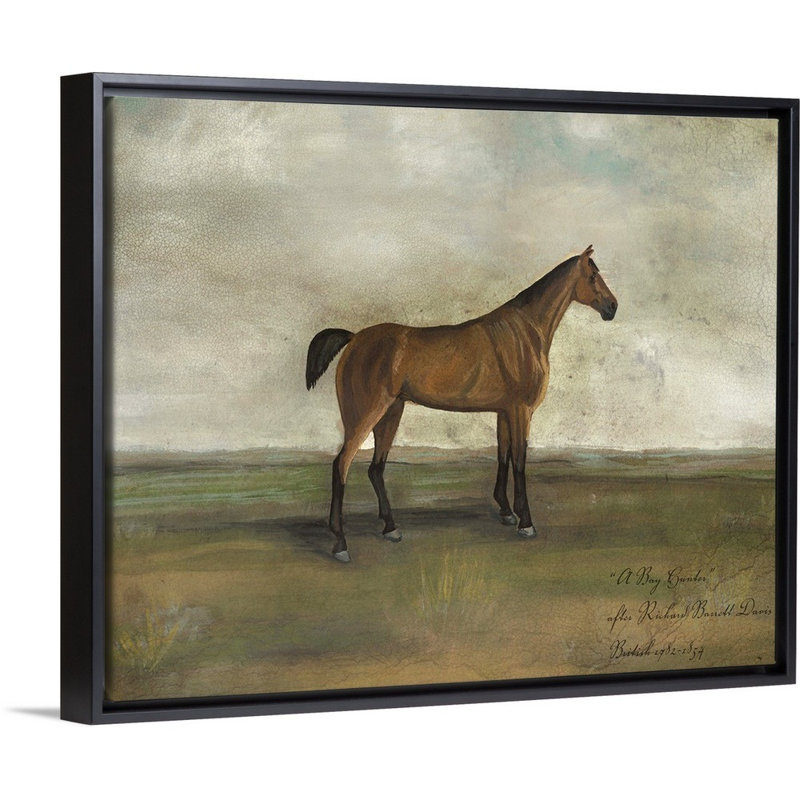 A Bay Hunter, art mural sur toile, Toile avec cadre noir, H 26 po x l 32 po x P 2 po